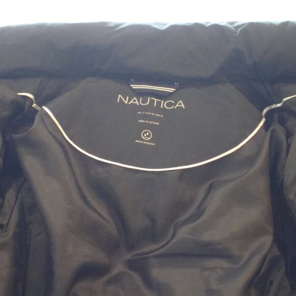 Nautica Puffer Jacket Women S Black Faux Fur Trim Hooded RN 94468 BARLEY USED! - Picture 4 of 12